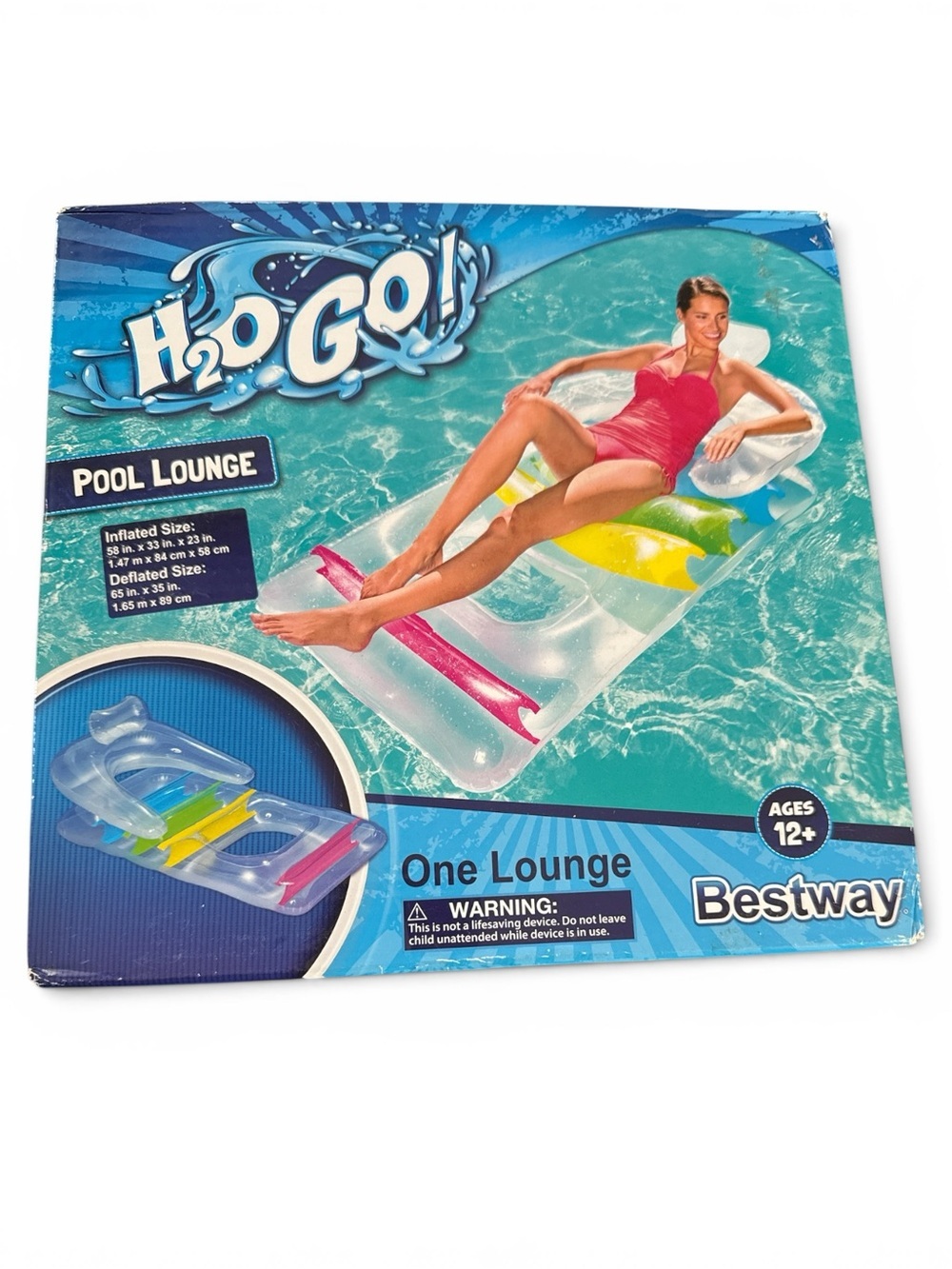 Pink Inflatable Pool Lounger - Picture 2 of 2